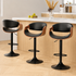 Bar Stools X3 Kitchen Counter Chair Gas Lift Swivel PU Ambrus Black