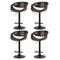 4x Bar Stools Gas Lift Leather w/Armrest