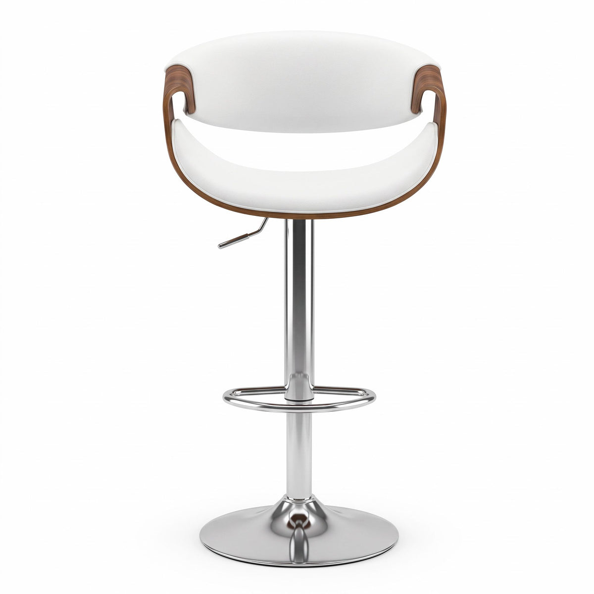 Artiss 1x Bar Stool Counter Chair Ambrus Swivel Adjustable Bentwood PU White
