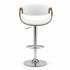 Artiss 1x Bar Stool Counter Chair Ambrus Swivel Adjustable Bentwood PU White