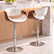 Artiss 2x Bar Stools Counter Chair Ambrus Swivel Adjustable Bentwood PU White