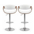 Artiss 2x Bar Stools Counter Chair Ambrus Swivel Adjustable Bentwood PU White