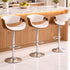 Artiss 3x Bar Stools Counter Chair Ambrus Swivel Adjustable Bentwood PU White