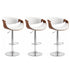 Artiss 3x Bar Stools Counter Chair Ambrus Swivel Adjustable Bentwood PU White