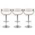Artiss 3x Bar Stools Counter Chair Ambrus Swivel Adjustable Bentwood PU White