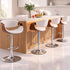 Artiss 4x Bar Stools Counter Chair Ambrus Swivel Adjustable Bentwood PU White