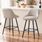 Artiss Bar Stools Set of 2 Linen Upholstered Counter Chairs with Back Padded Seat Beige