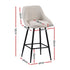 Artiss Bar Stools Set of 2 Linen Upholstered Counter Chairs with Back Padded Seat Beige