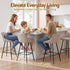 Artiss Bar Stools Set of 2 Linen Upholstered Counter Chairs with Back Padded Seat Beige