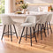 Artiss Bar Stools Set of 4 Linen Upholstered Counter Chairs with Back Padded Seat Beige