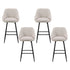 Artiss Bar Stools Set of 4 Linen Upholstered Counter Chairs with Back Padded Seat Beige