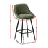 Artiss Bar Stools Set of 2 Linen Upholstered Counter Chairs with Back Padded Seat Green