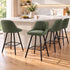 Artiss Bar Stools Set of 4 Linen Upholstered Counter Chairs with Back Padded Seat Green