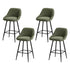 Artiss Bar Stools Set of 4 Linen Upholstered Counter Chairs with Back Padded Seat Green
