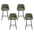 Artiss Bar Stools Set of 4 Linen Upholstered Counter Chairs with Back Padded Seat Green