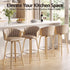 Artiss Wooden Bar Stools Set of 4 Swivel Kitchen Counter Stools Chair 66cm Khaki