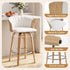 Artiss 66cm Seat Height Wooden Bar Stools Swivel Kitchen Counter Stool Chair