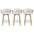 Artiss Wooden Bar Stools Set of 3 Swivel Kitchen Counter Stools Chair 66cm