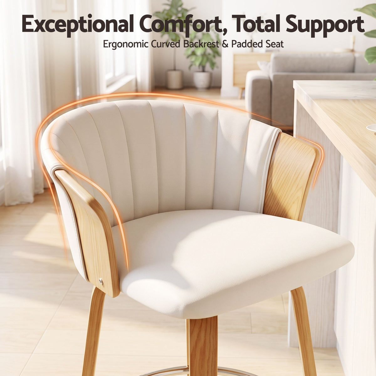 Artiss Wooden Bar Stools Set of 3 Swivel Kitchen Counter Stools Chair 66cm