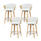 Artiss 4x Swivel Bar Stools PU Leather Bentwood Chairs White Kitchen