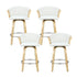 Artiss 4x Swivel Bar Stools PU Leather Bentwood Chairs White Kitchen