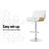 Artiss 3x Bar Stools Counter Chairs Adjustable Swivel PU Leather Galina White