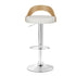 2x Bar Stools Adjustable Leather Padded White