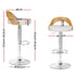 4x Bar Stools Adjustable Leather Padded White