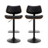 2x Bar Stools Kitchen Dining Chairs Gas Lift Stool Wooden Leather Black