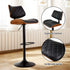2x Bar Stools Kitchen Dining Chairs Gas Lift Stool Wooden Leather Black