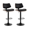 Artiss 2x Bar Stools Kitchen Dining Chairs Gas Lift Stool Wooden Leather Black