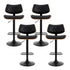 Artiss 4x Bar Stools Kitchen Dining Chairs Gas Lift Stool Wooden Leather Black