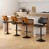 Artiss 4x Bar Stools Kitchen Dining Chairs Gas Lift Stool Wooden Leather Black