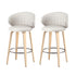 2x  Bar Stools Dining Chairs Contoured Leather Wood Stool