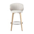 2x  Bar Stools Dining Chairs Contoured Leather Wood Stool