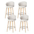 4x  Bar Stools Dining Chairs Contoured Leather Wood Stool