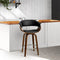 Wooden Bar Stool PU Leather Swivel Padded Kitchen Counter Chair