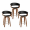 Artiss Cassius Set of 3 Bentwood Bar Stools with Armrests PU Leather Seat 65cm