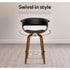Artiss Cassius Set of 3 Bentwood Bar Stools with Armrests PU Leather Seat 65cm