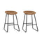 Artiss 2x Bar Stools Kitchen Dining Chairs Counter Stool PU Leather Metal Brown