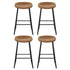 4x Bar Stools Kitchen Dining Chairs Counter Stool PU Leather Metal Brown