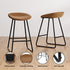 4x Bar Stools Kitchen Dining Chairs Counter Stool PU Leather Metal Brown
