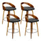 4x Bar Stools Swivel Seat Curving Backrest