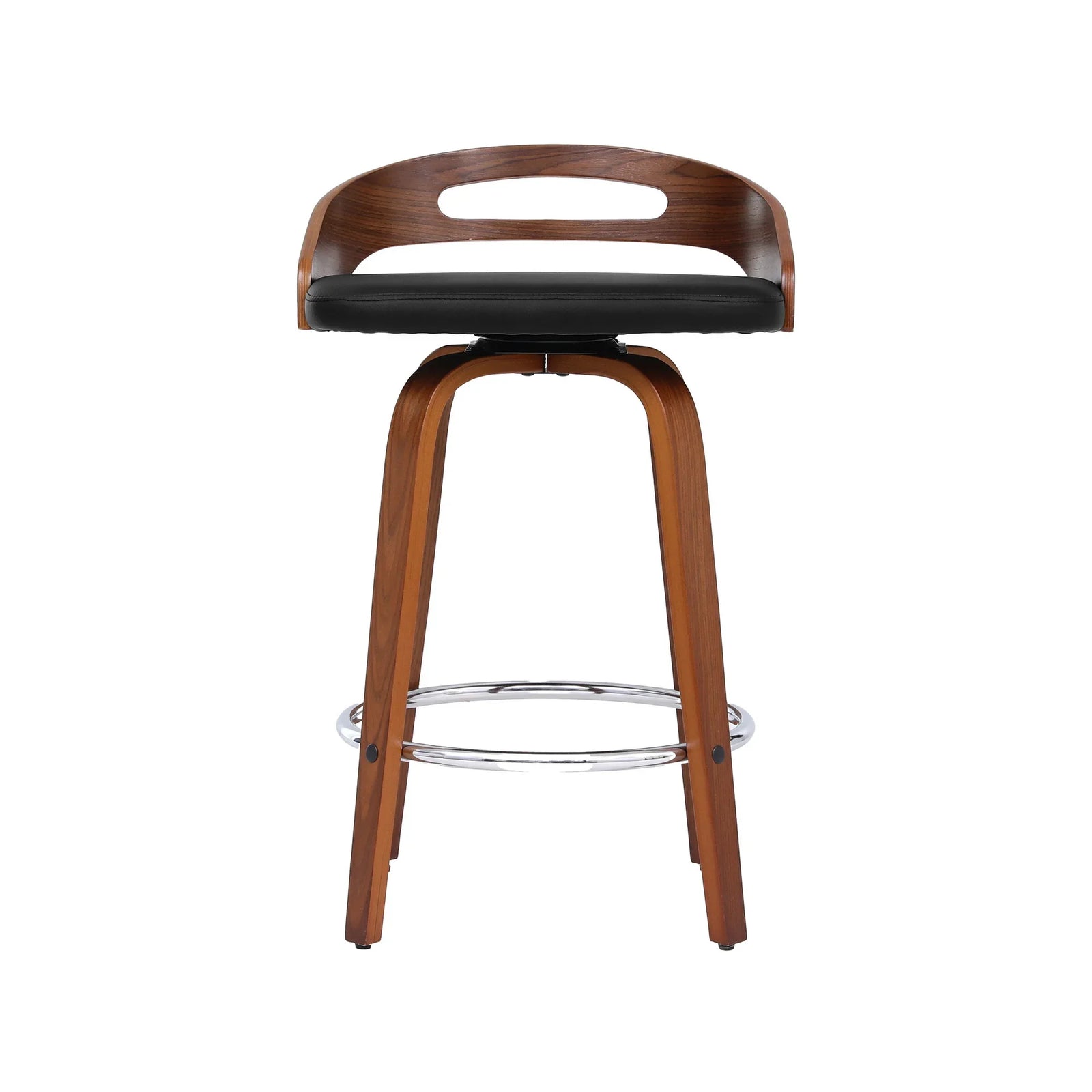 2x Bar Stools Swivel Dining Chairs Low Back Counter Seat PU Cushion