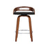 2x Bar Stools Swivel Dining Chairs Low Back Counter Seat PU Cushion