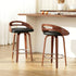 2x Bar Stools Swivel Dining Chairs Low Back Counter Seat PU Cushion