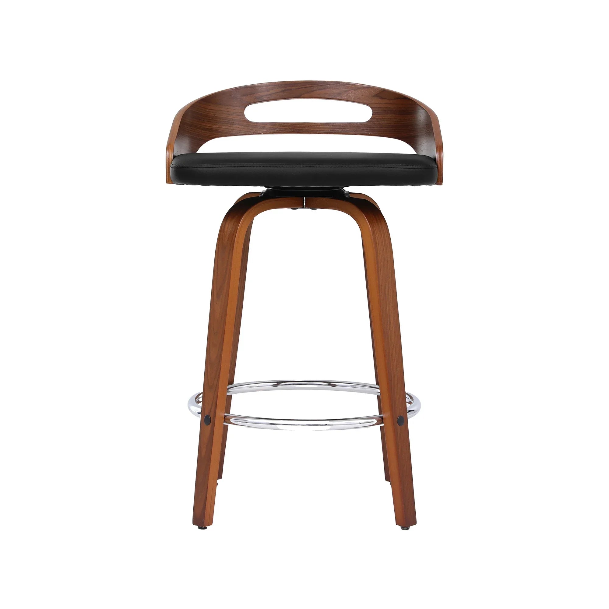 4x Bar Stools Swivel Dining Chairs Low Back Counter Seat PU Cushion