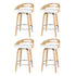 4x Bar Stools Swivel Dining Chairs Low Back Counter Seat PU Cushion