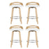4x Bar Stools Swivel Dining Chairs Low Back Counter Seat PU Cushion