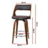 Artiss 4x Bar Stools Swivel Leather Chair 65cm